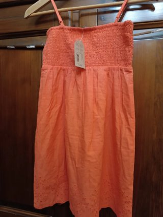 Vestito corto arancione Calzedonia pizzo Sangallo
