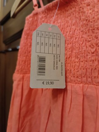 Vestito corto arancione Calzedonia pizzo Sangallo