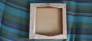 Coppia di quadri floreali su tela beige e bianco