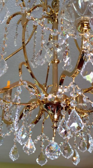 Lámpara de techo cristal SWAROVSKI dorada