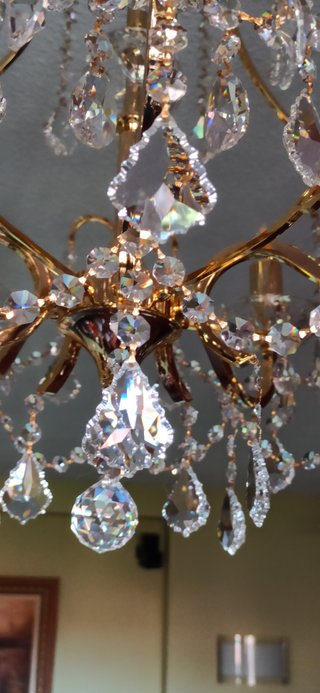 Lámpara de techo cristal SWAROVSKI dorada
