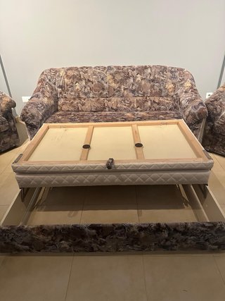 Conjunto sofá cama y 2 sillones