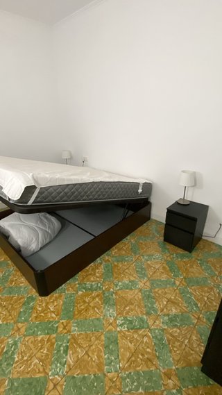 Cama canapé abatible madera y tela
