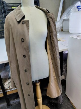 Gabardina hombre forrada lana beige/marrón