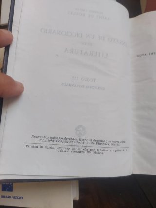 Diccionario literatura.  música.Historia España