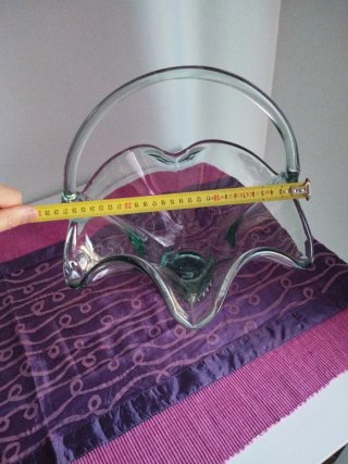 Frutero de cristal con asa