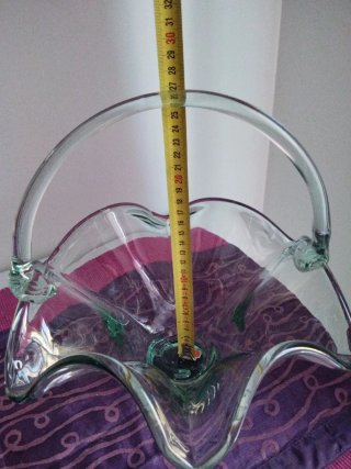 Frutero de cristal con asa