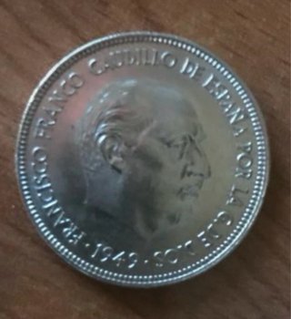 Moneda 5 Pesetas de Franco 1949
