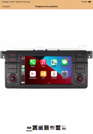 Pantalla Carplay BMW E46 con Cámara Trasera