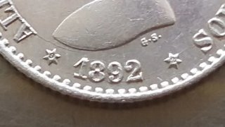 Moneda plata 50 céntimos 1892.