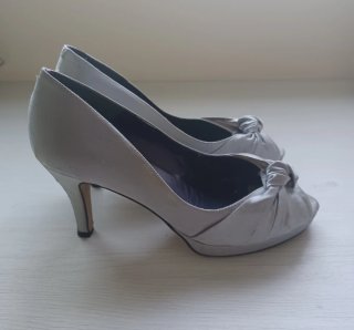 Zapatos de fiesta de piel plateados - T 40