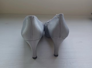 Zapatos de fiesta de piel plateados - T 40