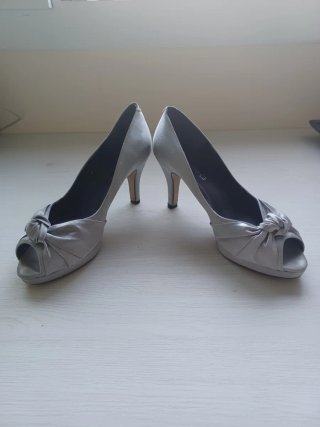 Zapatos de fiesta de piel plateados - T 40