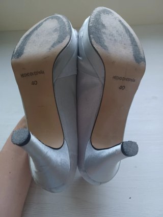 Zapatos de fiesta de piel plateados - T 40