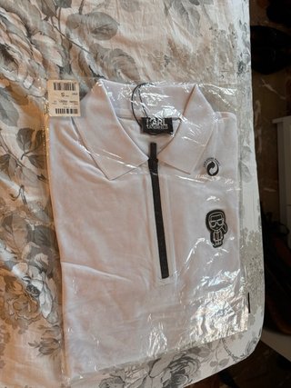 Polo Karl Lagerfeld cremallera blanco Talla S