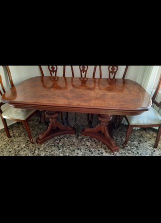 Mesa y 6 Sillas Comedor Madera