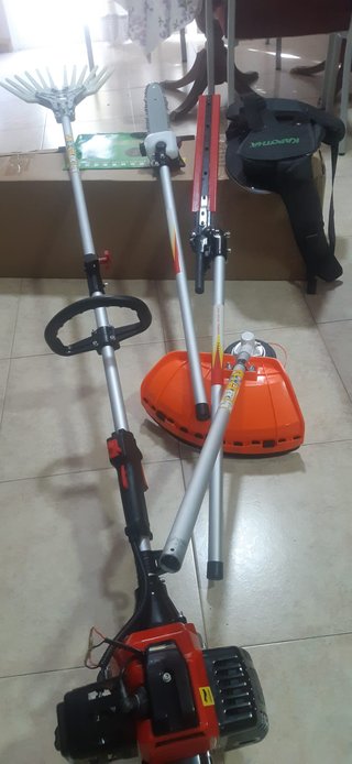 Desbrozadora multifunción con accesorios