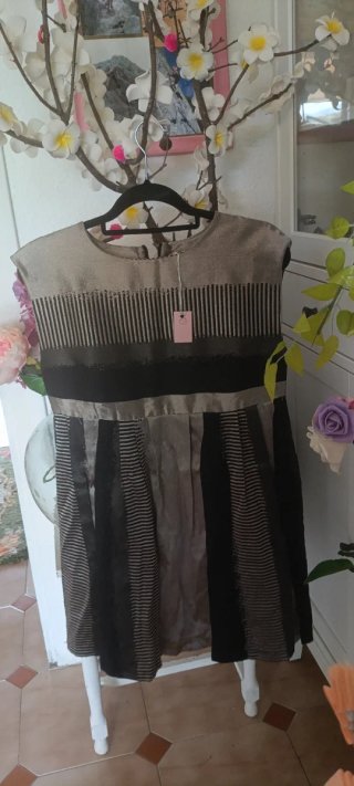 Vestido VICOLO plateado y negro