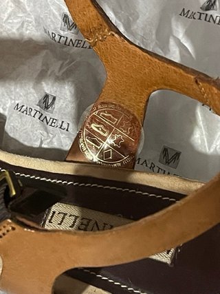 Sandalias Martinelli Piel Marrón y Rojo