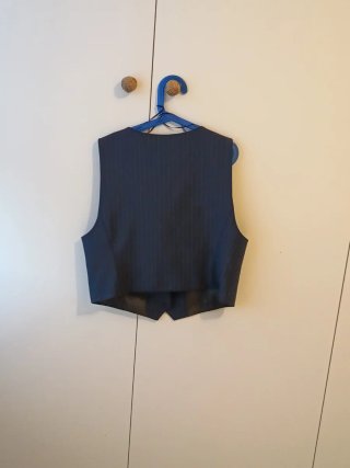 Chaleco Zara Mujer Gris Rayas