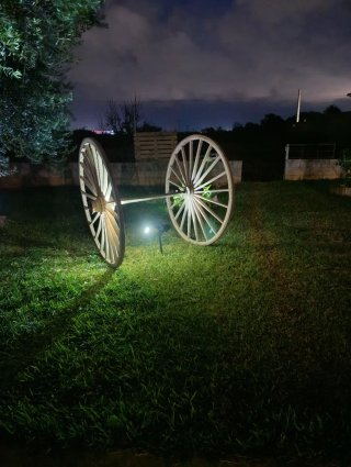 Ruedas de carro antiguas para jardín
