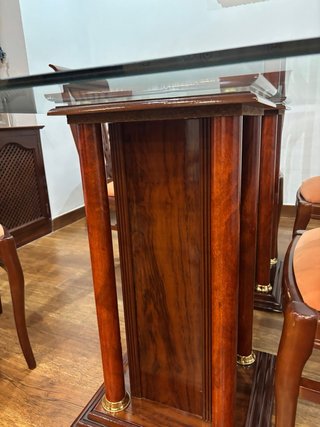 Mesa Comedor Cristal y 6 Sillas Madera
