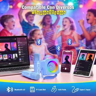 Karaoke Bluetooth con 2 Micrófonos NUEVO-ESTRENAR