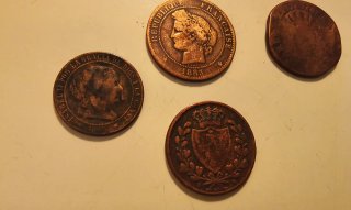 Lote 4 Monedas Antiguas Cobre