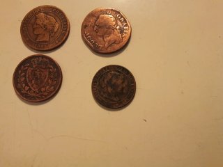Lote 4 Monedas Antiguas Cobre