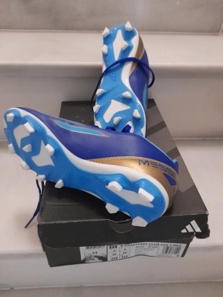 Botas de fútbol Adidas azules número 34