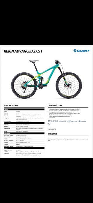 Giant Reign Advanced 27.5 1 Enduro Bike