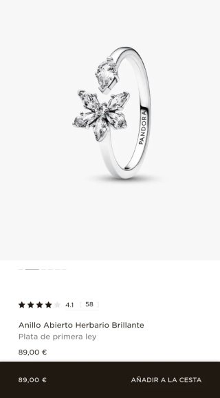 Anillo Pandora Talla 50
