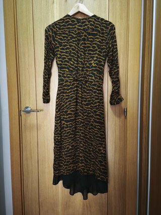 Vestido Midi Massimo Dutti Animal Print T.36 Gasa