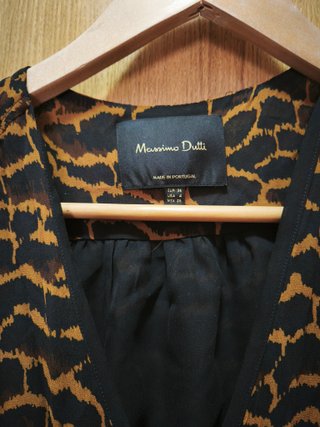 Vestido Midi Massimo Dutti Animal Print T.36 Gasa
