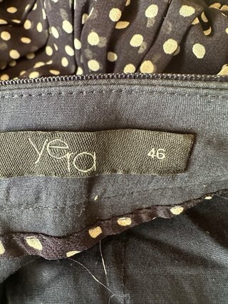 Falda Yera Talla 46 Lunares Azul Blanco