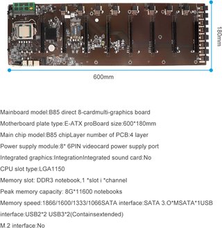 Placa Base Minería KYYKA B85 8 GPU