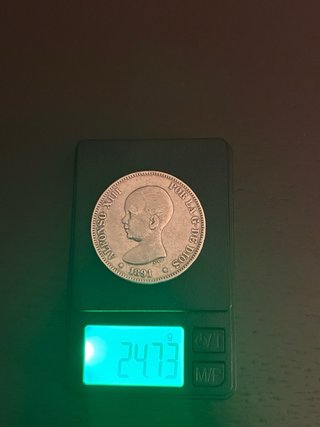 Moneda Plata Alfonso XIII 1891 5 Pesetas
