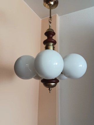 Lámpara de techo vintage madera y metal