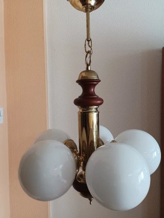 Lámpara de techo vintage madera y metal
