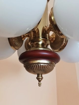 Lámpara de techo vintage madera y metal