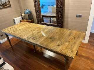 Mesa Comedor Roble Macizo Extensible