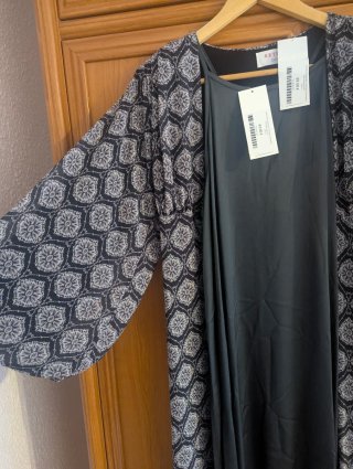 Conjunto Vestido Lencero y Kimono Talla Única
