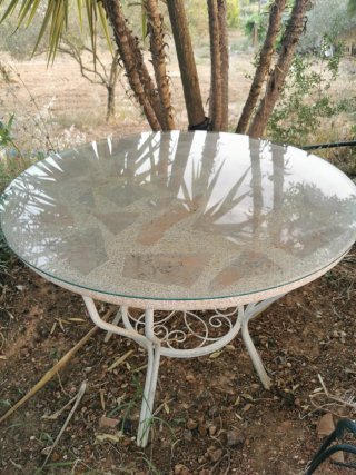 Cristal redondo para mesa de jardín