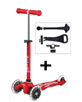 Patinete Mini Micro Deluxe LED 3en1 Rojo