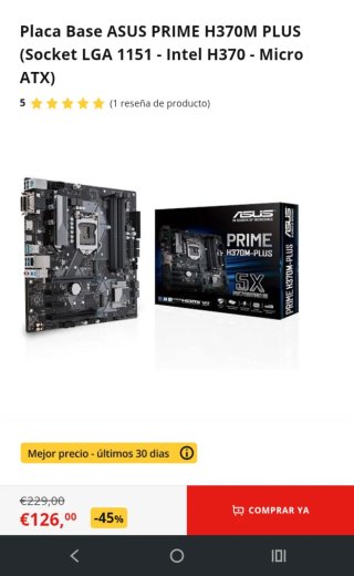 Placa base  como nueva