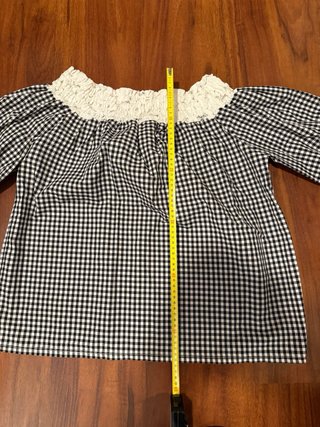 Blusa Bardot a quadri
