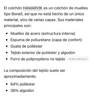 Somier + Colchón Ikea  hamarvik 200x140