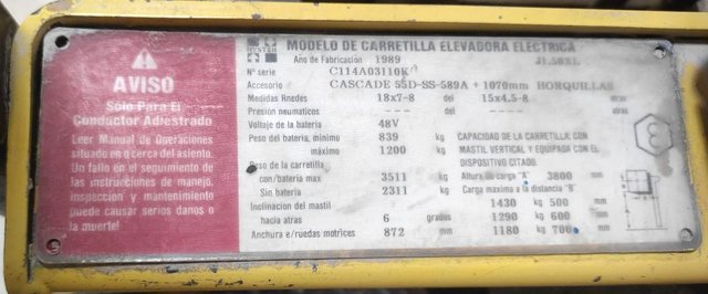 Carretilla Hyster 1.5T revisada