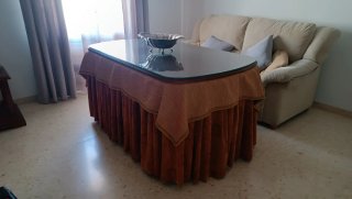 Mesa comedor madera y cristal extensible