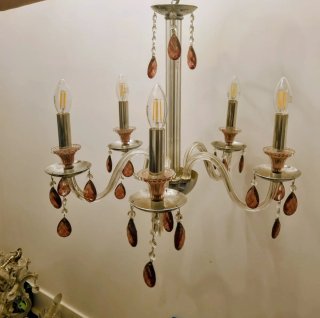 Lámpara de techo de cristal